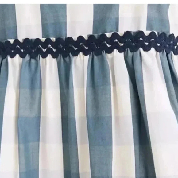 Madewell | Rickrack Cattail Tiered Dress in Gingham  Check - Picture 6 of 14